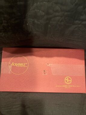 Vintage Scrabble Board Game Set - Red Box with Wooden Tiles
